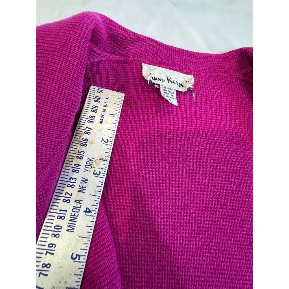 Vintage Anne Klein II Vibrant Fuchsia Wool Womans Small Jacket - Picture 8 of 16